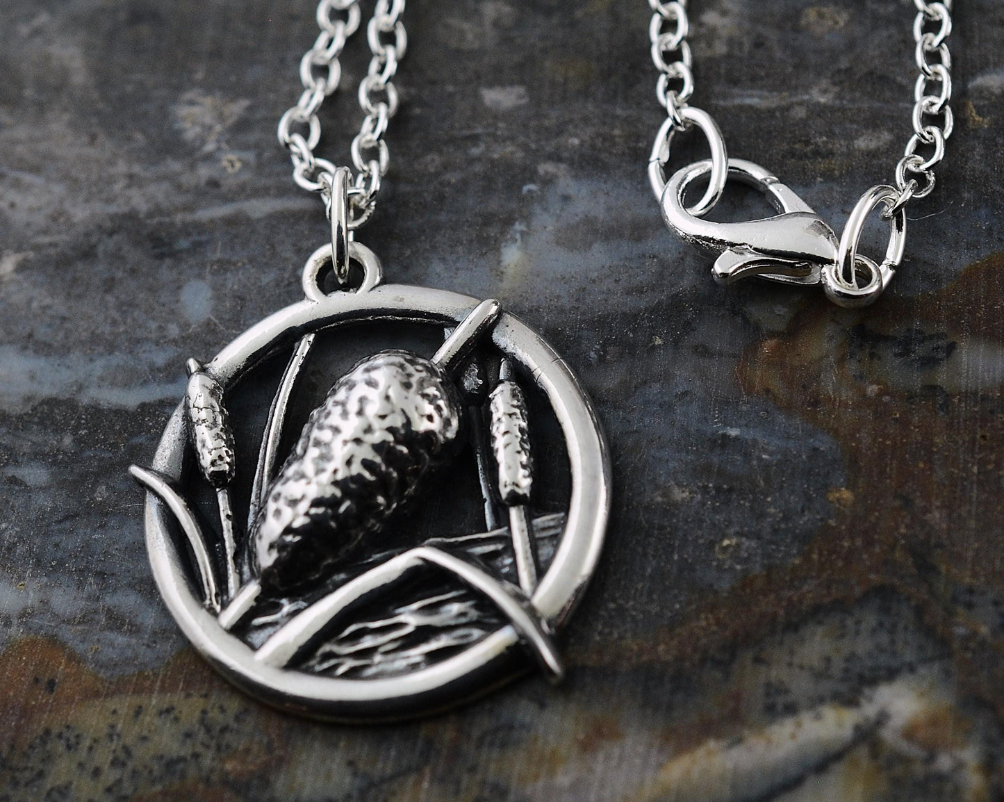 Cattail Pendant in Sterling Silver – The Nature Series