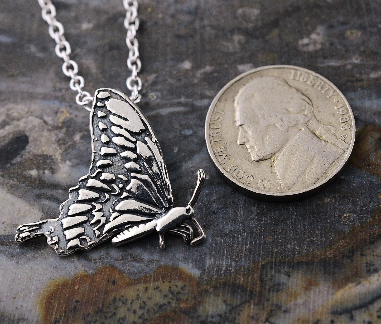Monarch Butterfly Pendant in Sterling Silver – The Nature Series