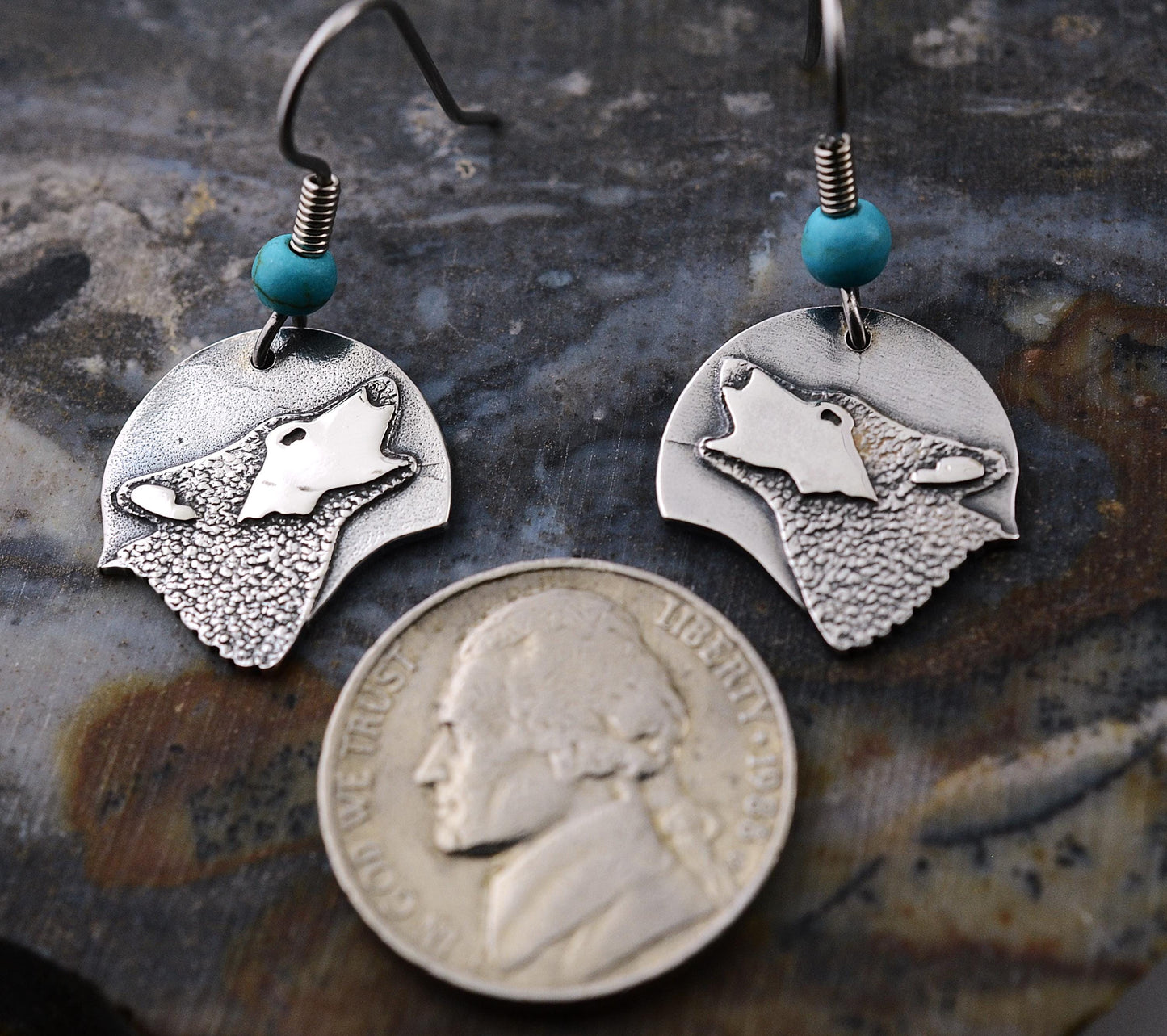 Wolf Half Moon Earrings in Sterling Silver – Lakota Legacy Line
