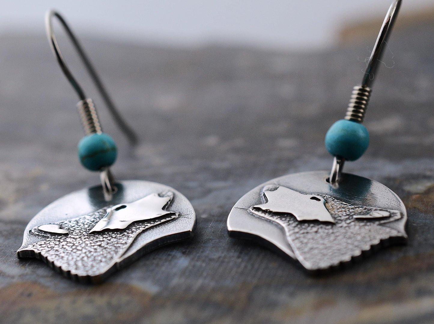 Wolf Half Moon Earrings in Sterling Silver – Lakota Legacy Line
