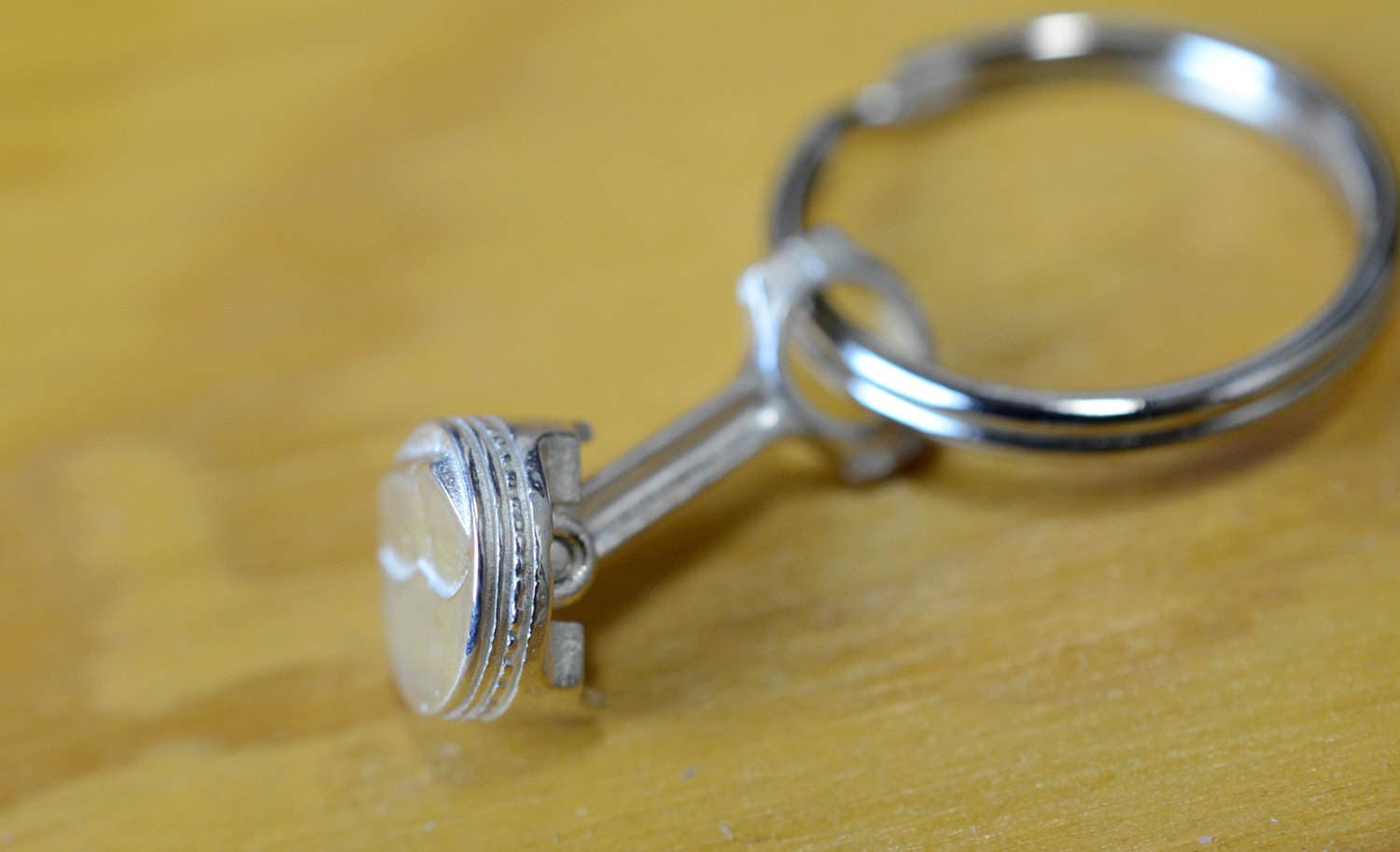 Movable Rod and Piston in Sterling Silver Pendant or Key Chain