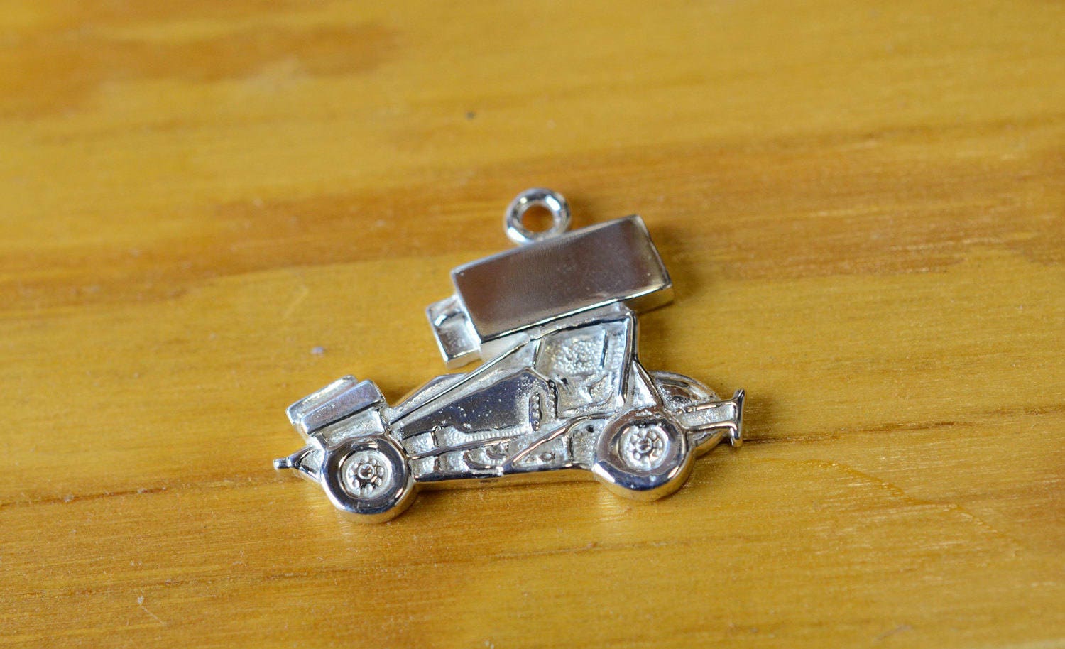 Sprint Race Car in Sterling Silver, PENDANT or KEYCHAIN
