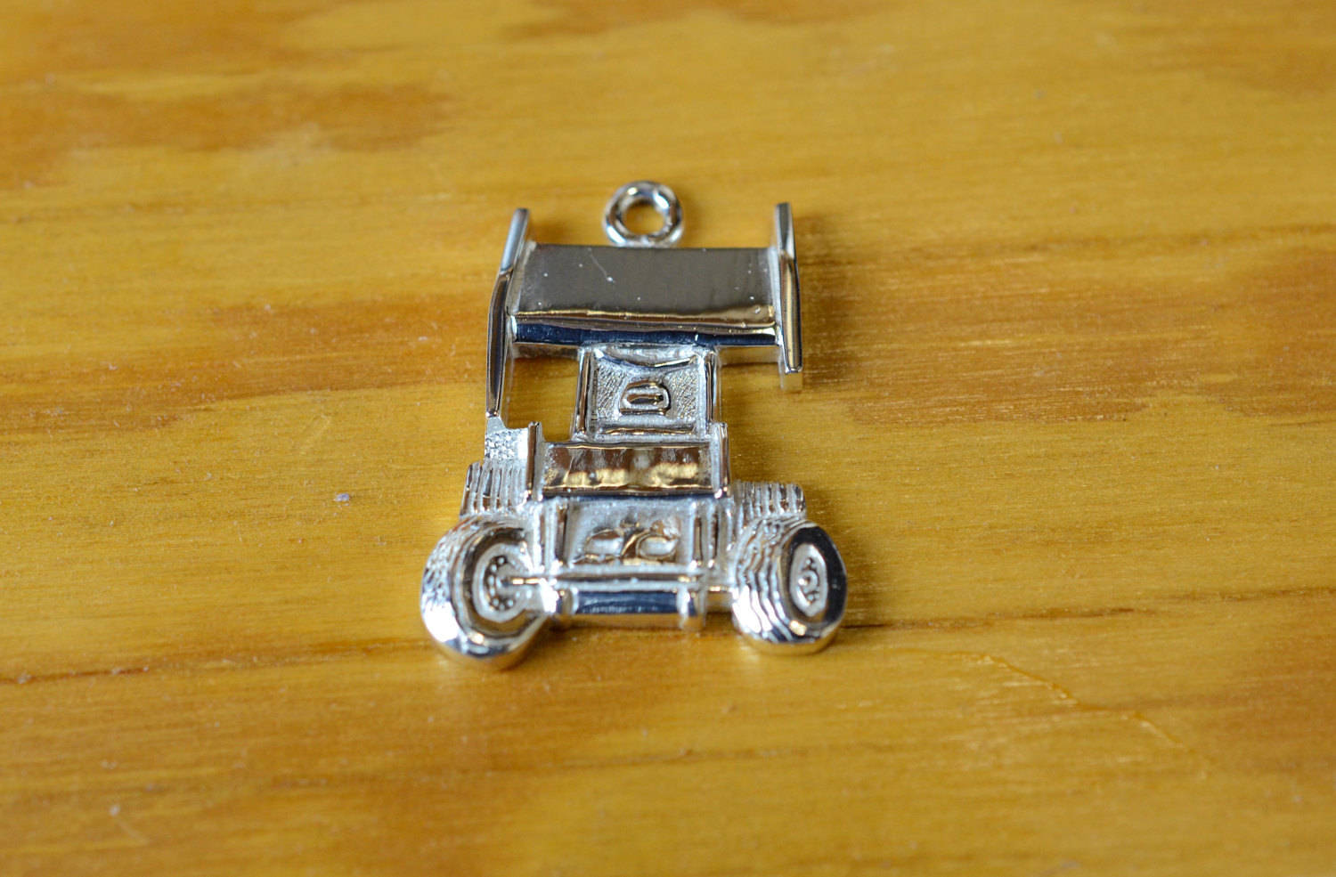 Sprint Race Car in Sterling Silver, PENDANT or KEYCHAIN