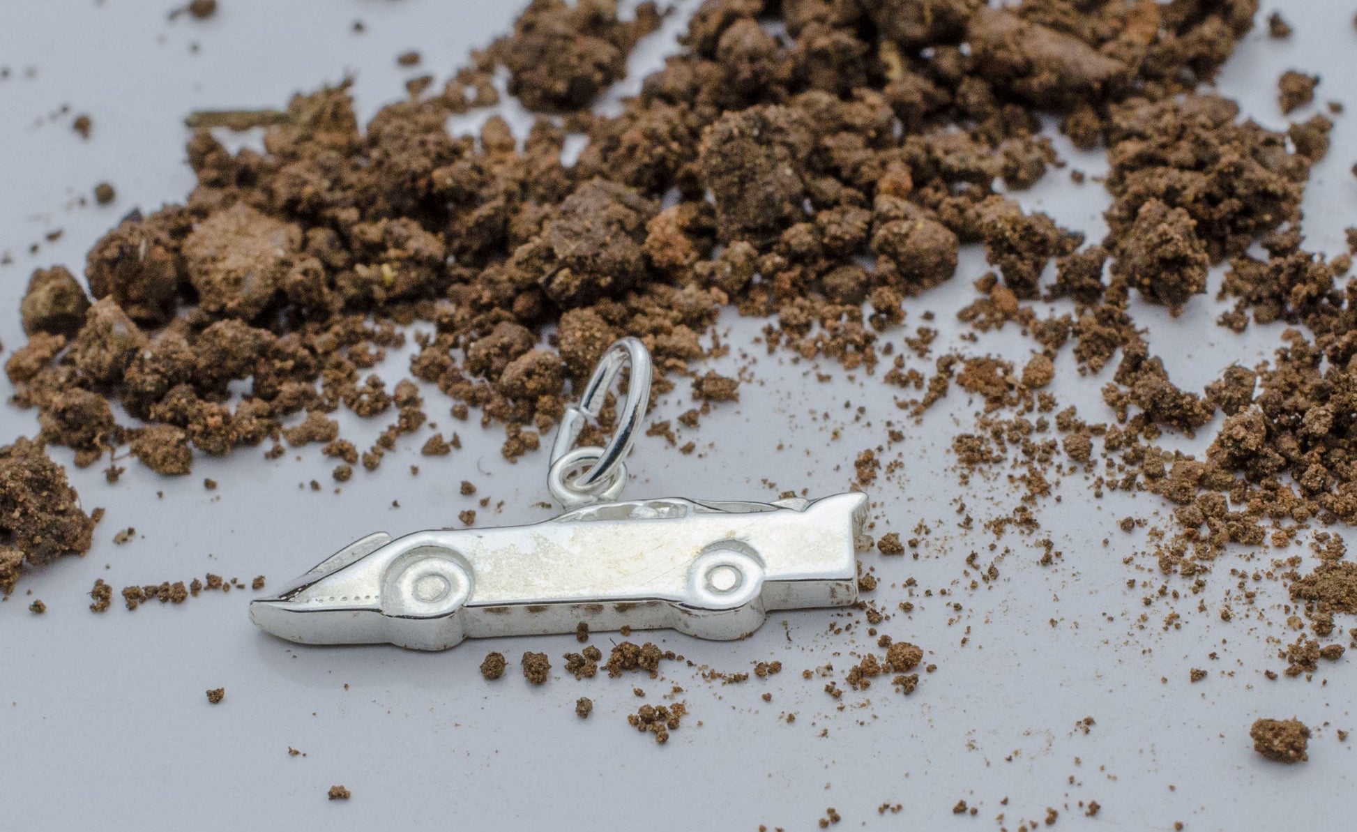 Late Model Dirt Race Car CHARM in Sterling Silver