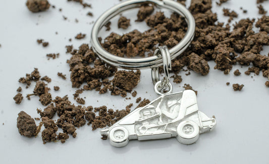 Mini / Micro Non-Wing Sprint Race Car in Sterling Silver, PENDANT or KEYCHAIN