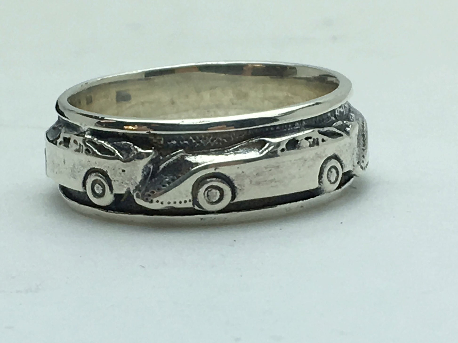Late Model Dirt Race Car Sterling Silver Band