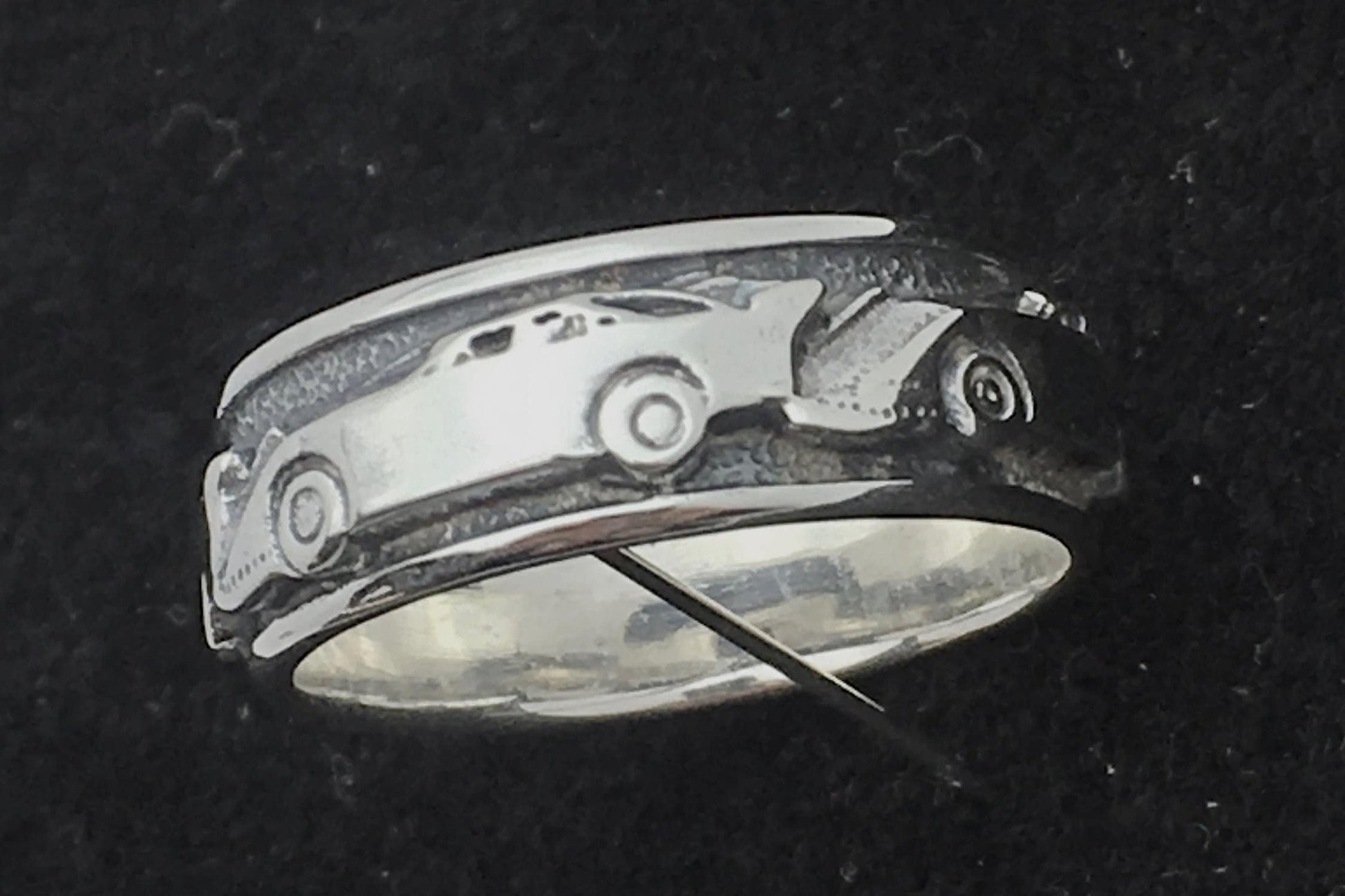 Late Model Dirt Race Car Sterling Silver Band