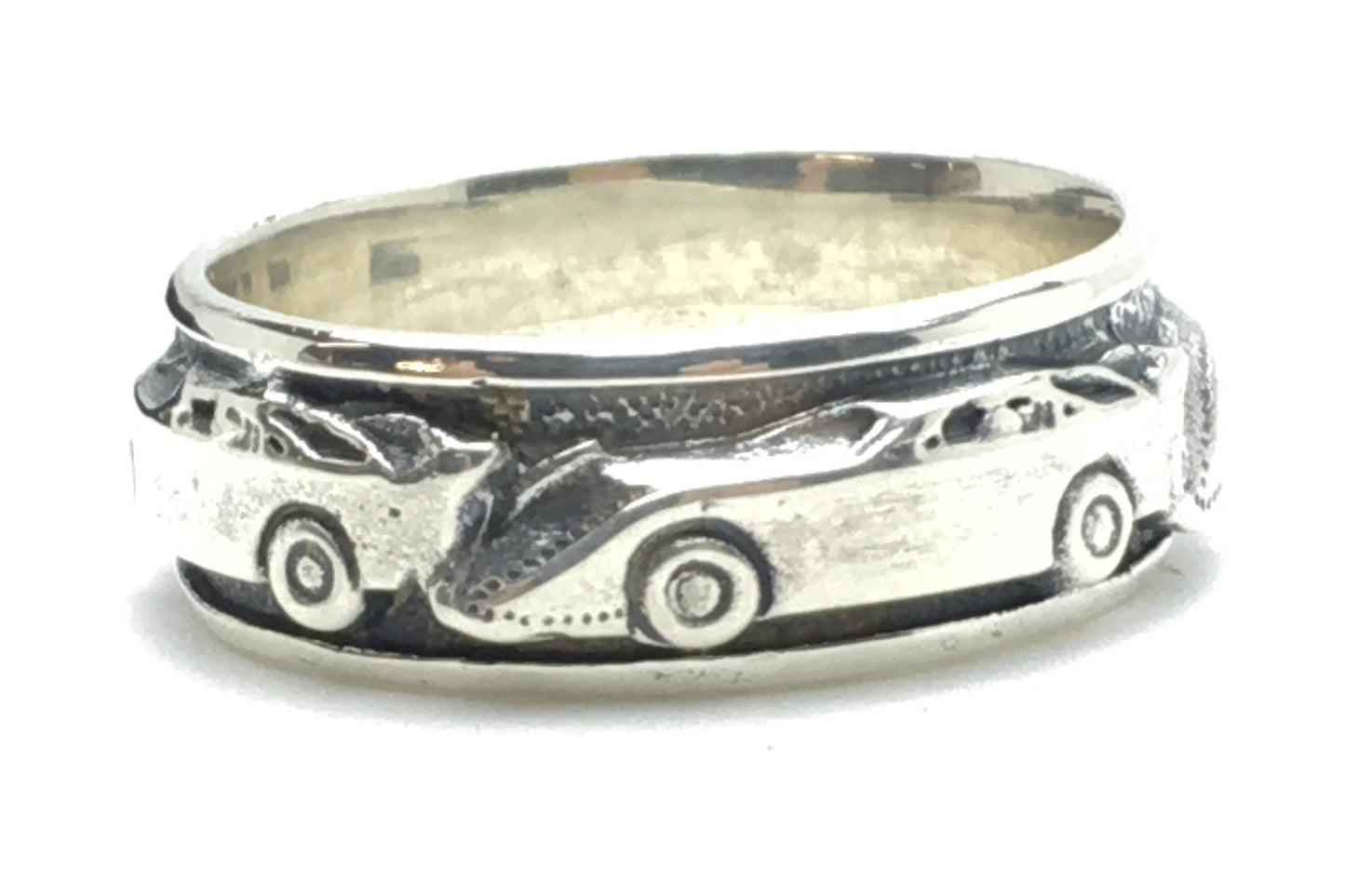 Late Model Dirt Race Car Sterling Silver Band