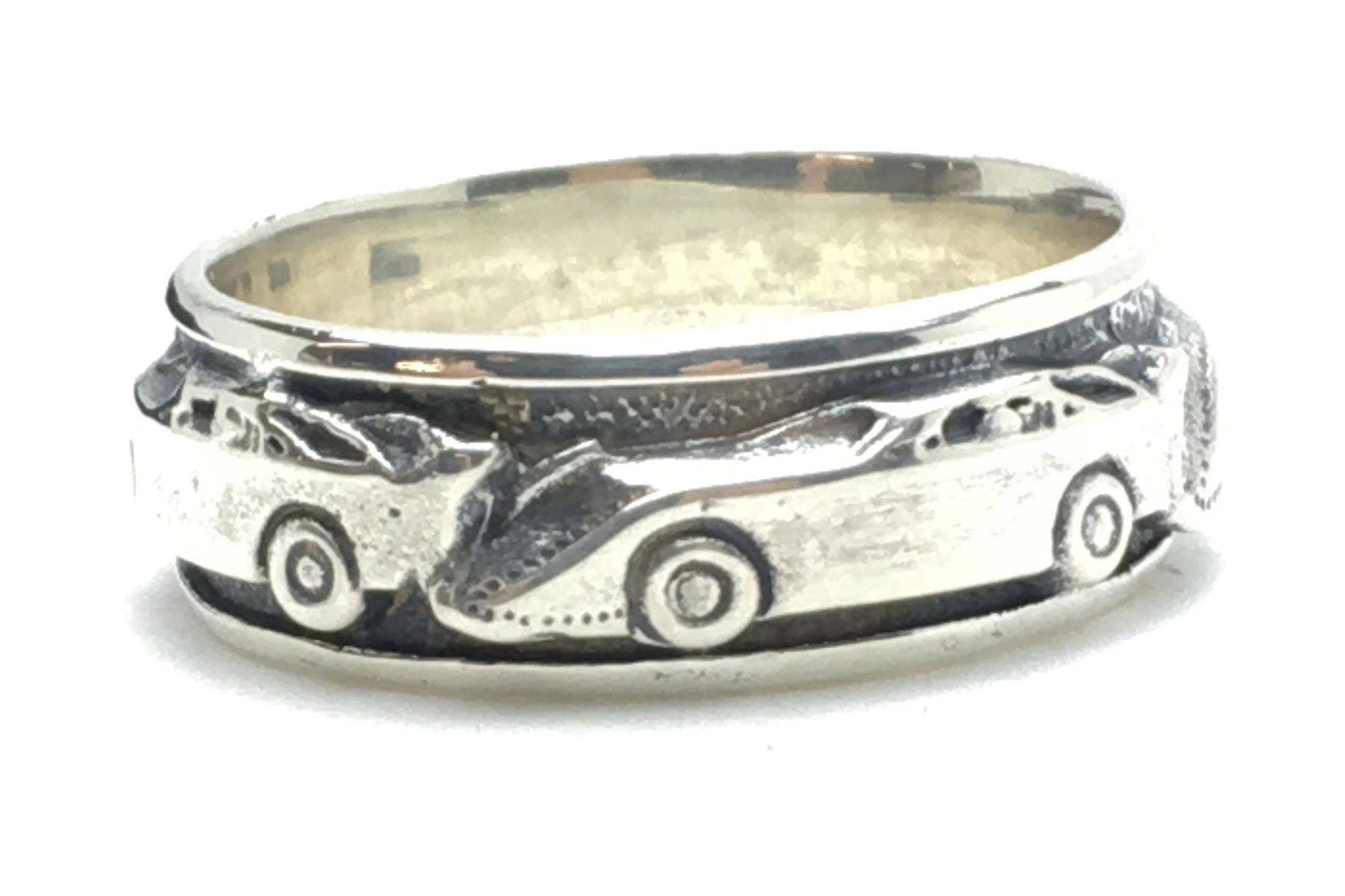 Late Model Dirt Race Car Sterling Silver Band
