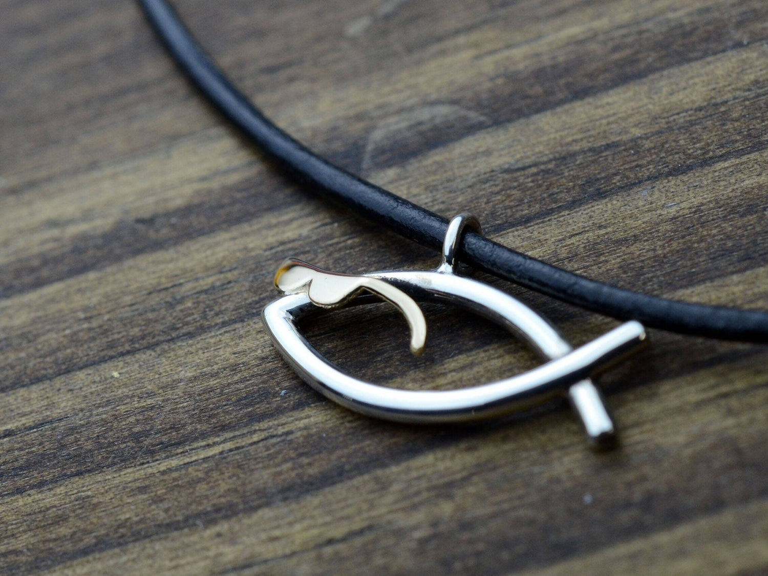 Jesus is Cool Ichthys Fish Pendant in Sterling Silver with 10K Gold Glasses – Identity Series