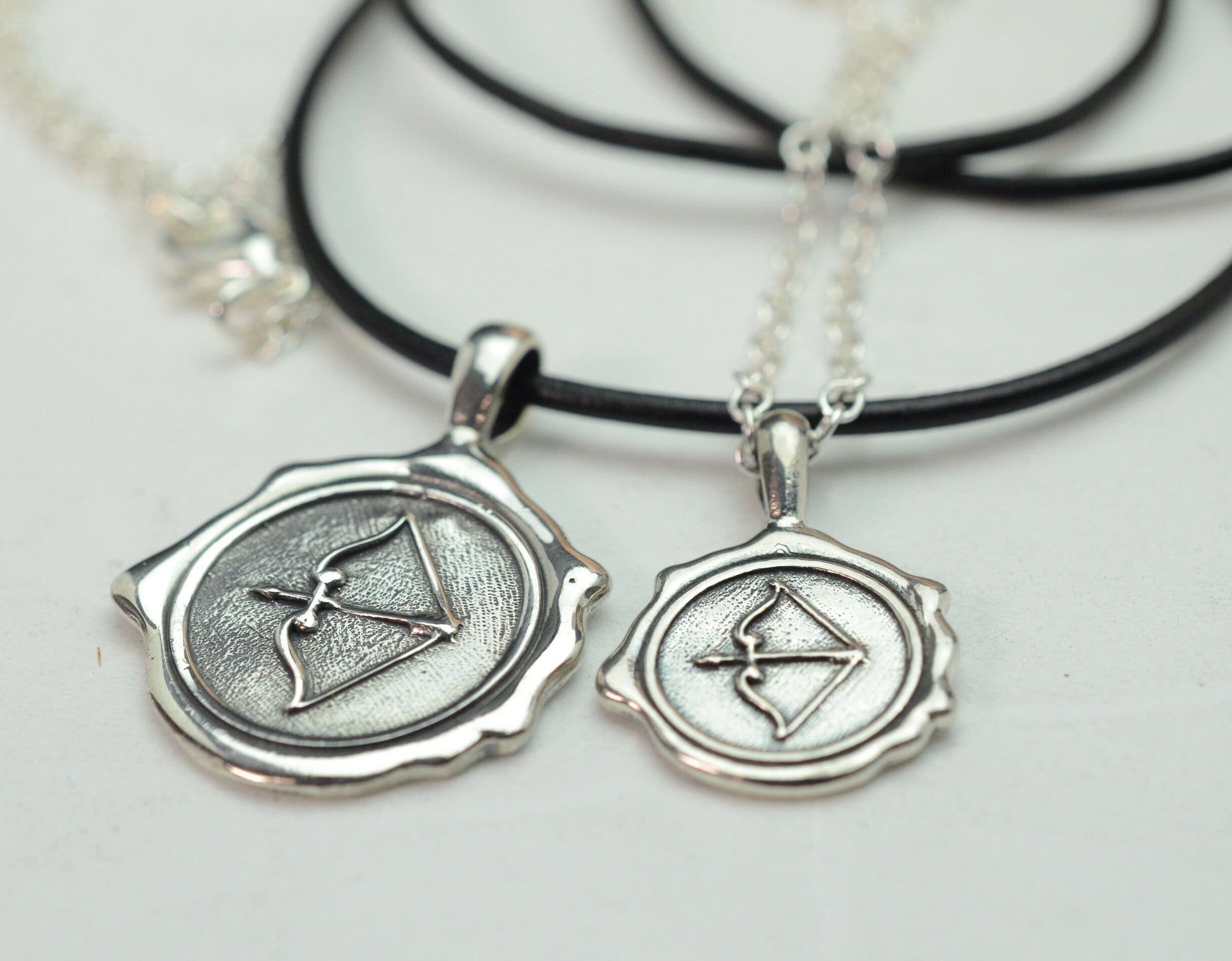 Men & Women's Bow and Arrow Pendant in Sterling Silver Set – Lakota Legacy Line