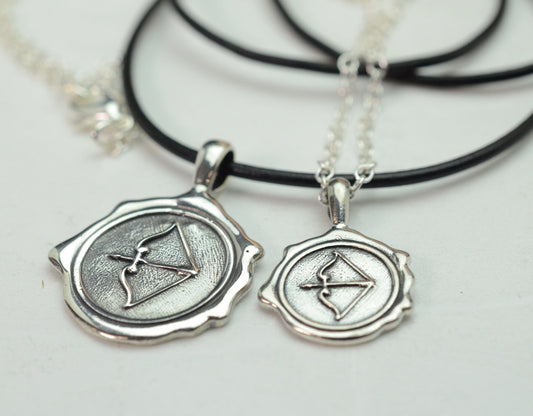 Men & Women's Bow and Arrow Pendant in Sterling Silver Set – Lakota Legacy Line
