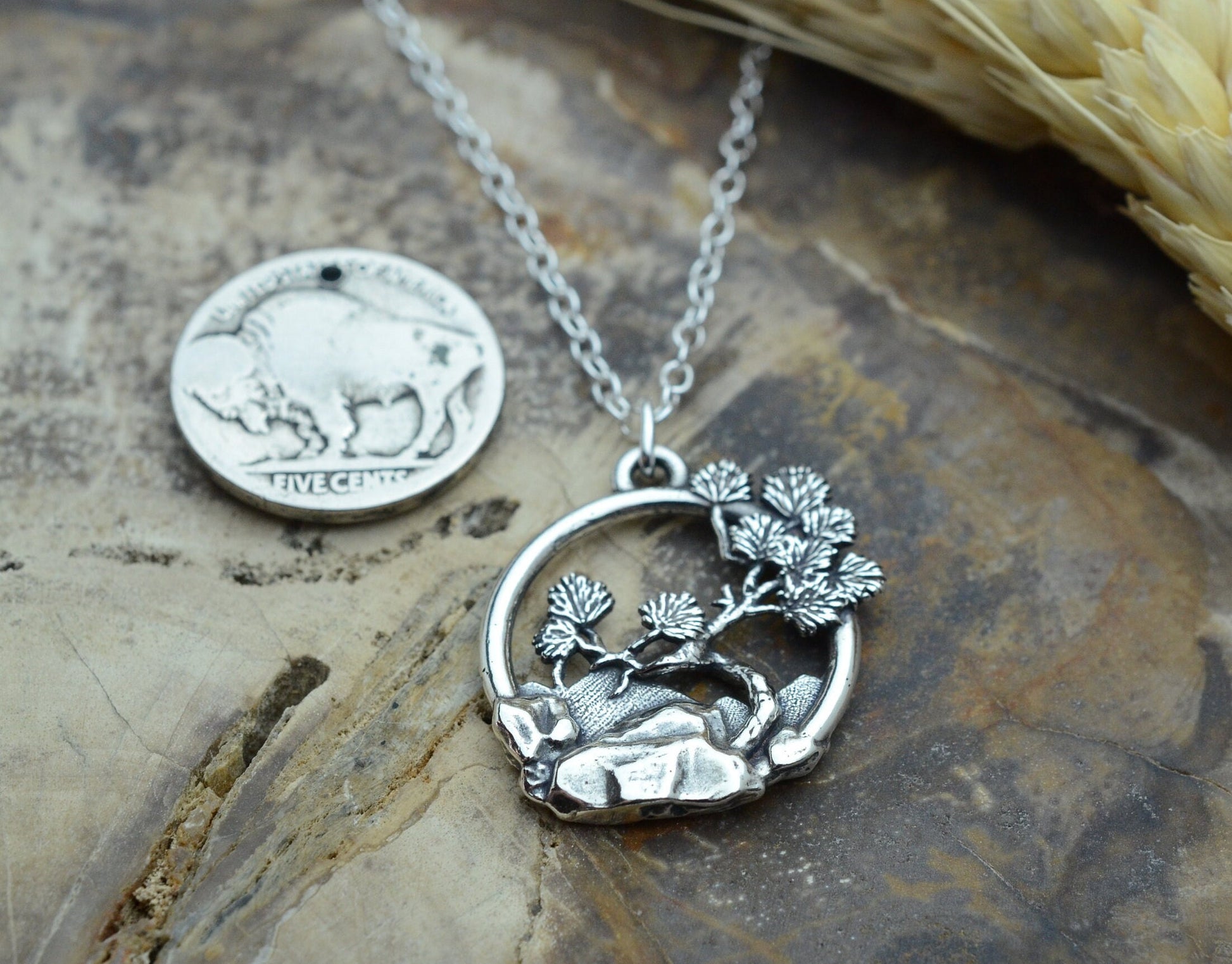 Ponderosa Pine Pendant in Sterling Silver – Nature Series