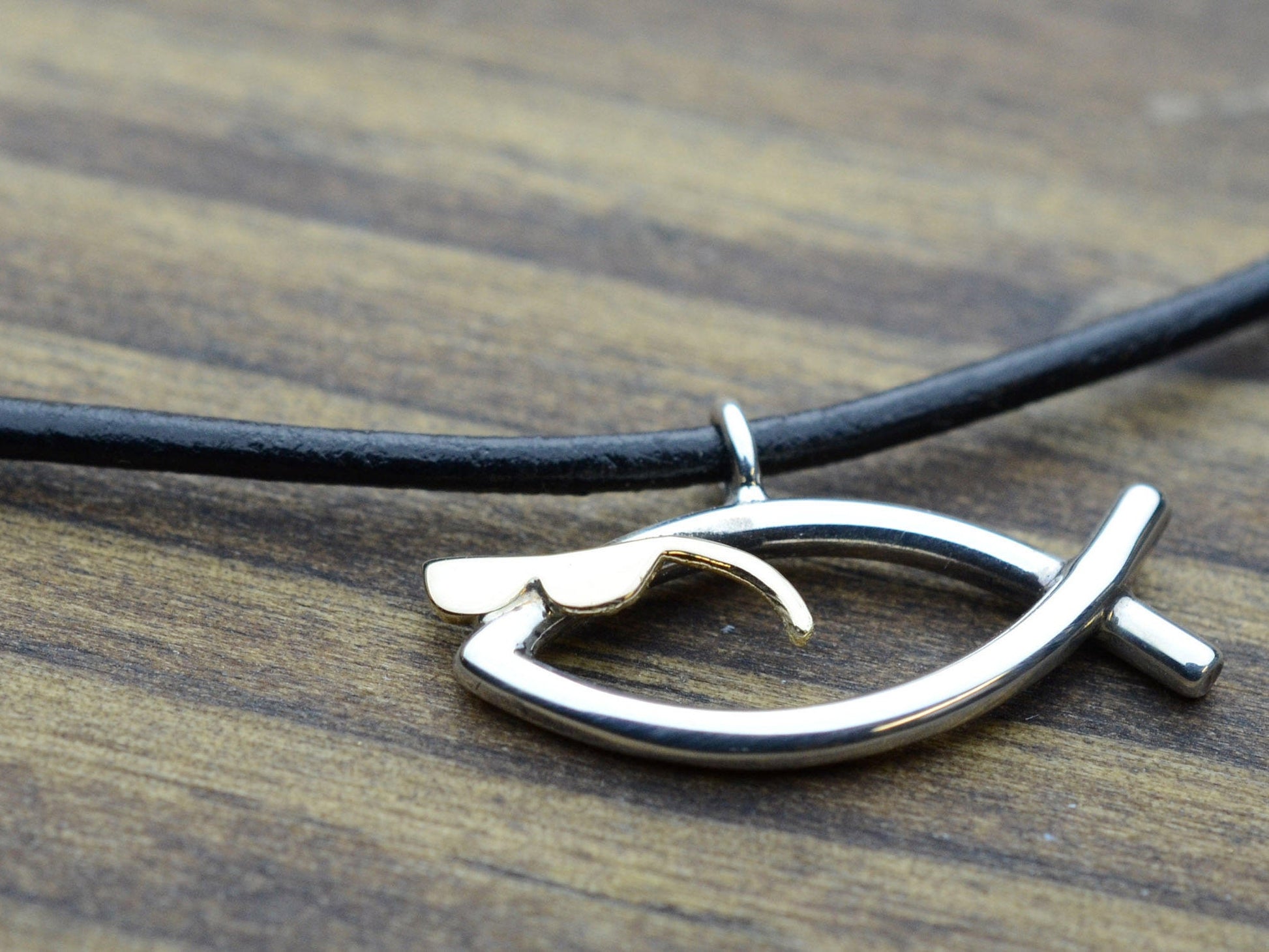 Jesus is Cool Ichthys Fish Pendant in Sterling Silver with 10K Gold Glasses – Identity Series