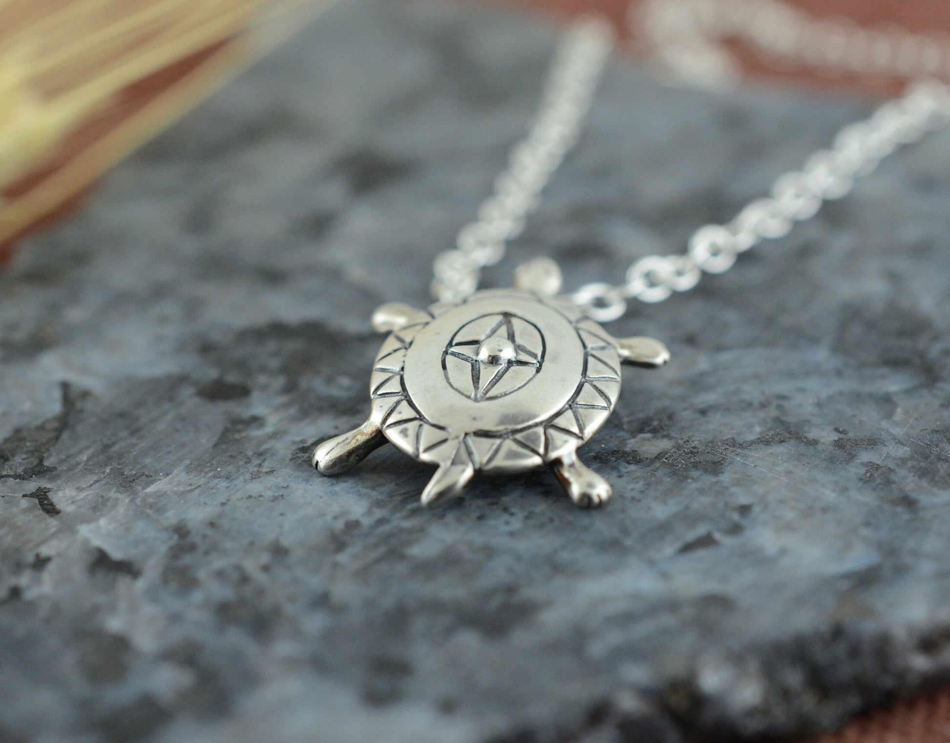 Tribal Turtle Pendant in Sterling Silver – Lakota Legacy Line