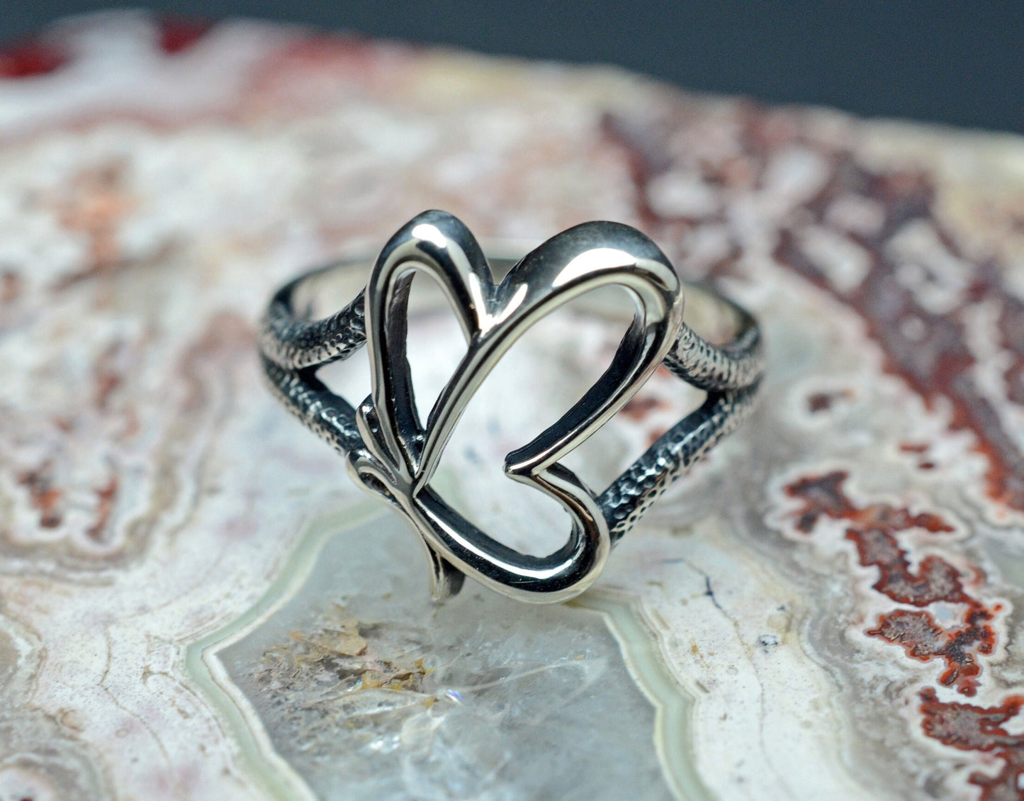 Side Profile Butterfly Ring in Sterling Silver – Lakota Legacy Line