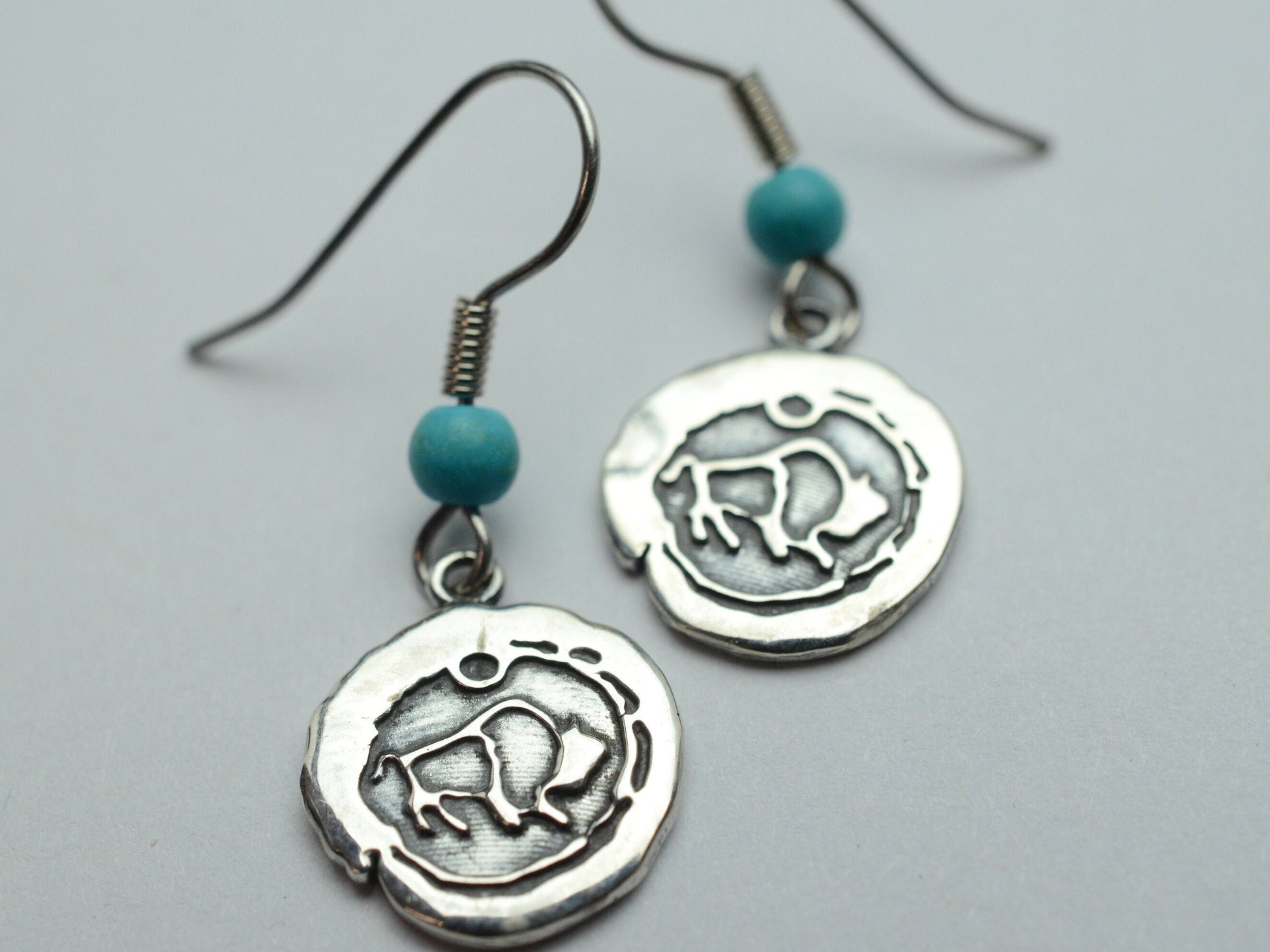 Impression Buffalo Earrings in Sterling Silver – Lakota Legacy Line