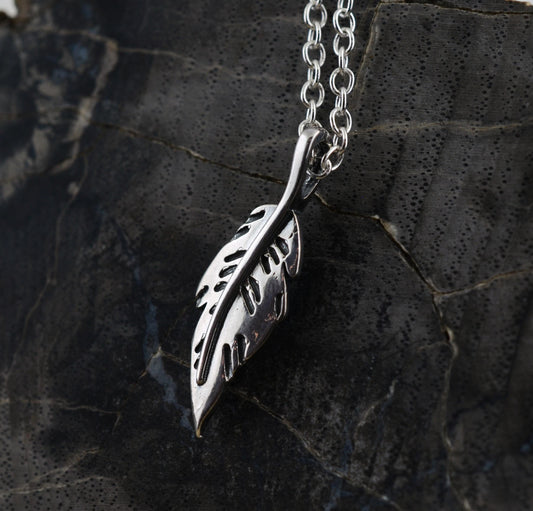 Minimalist Feather Pendant in Sterling Silver – Lakota Legacy Line
