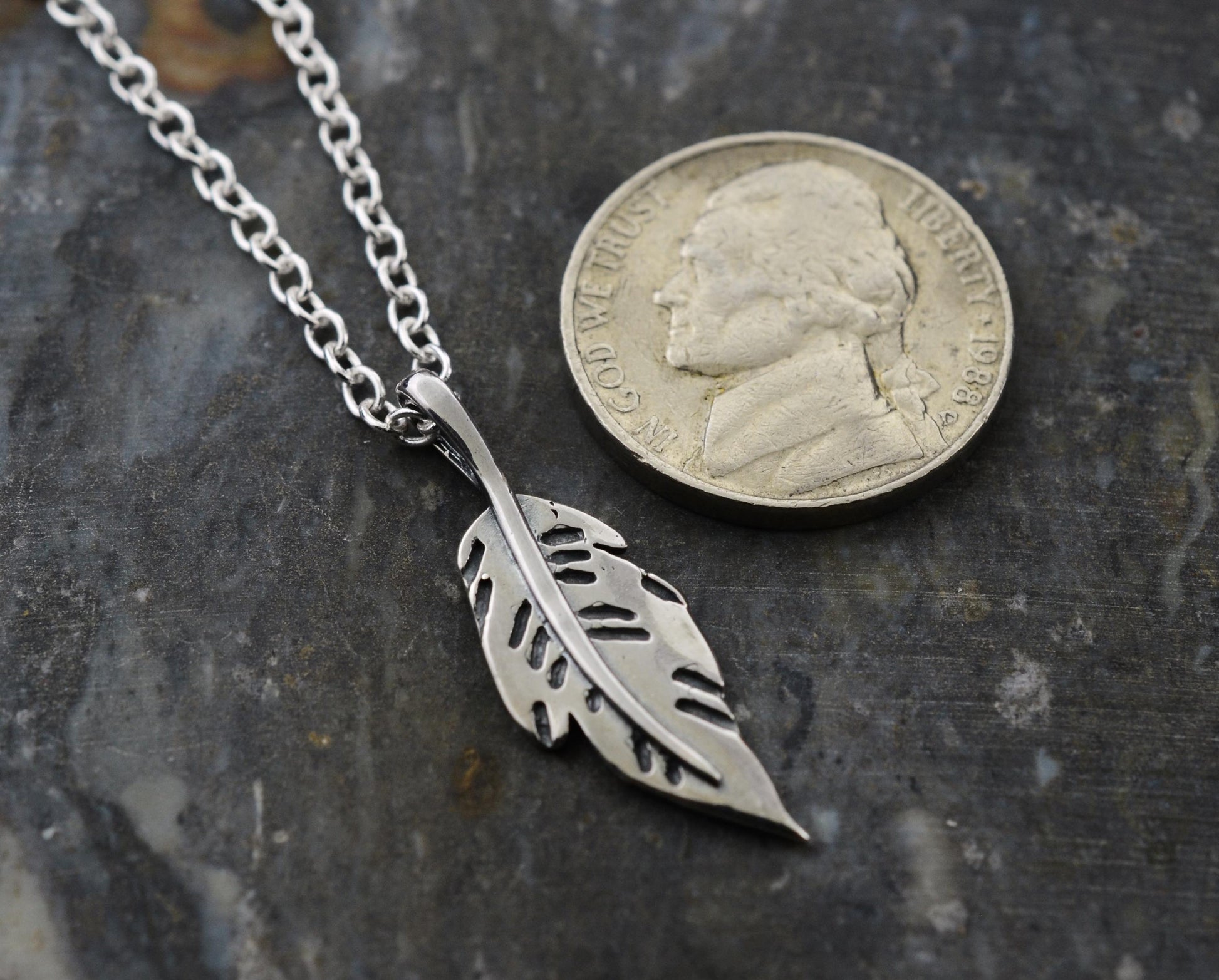 Minimalist Feather Pendant in Sterling Silver – Lakota Legacy Line
