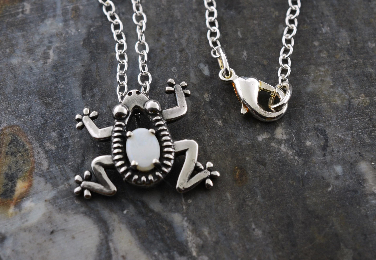 Oval Frog Pendant with Opal in Sterling Silver – Lakota Legacy Line
