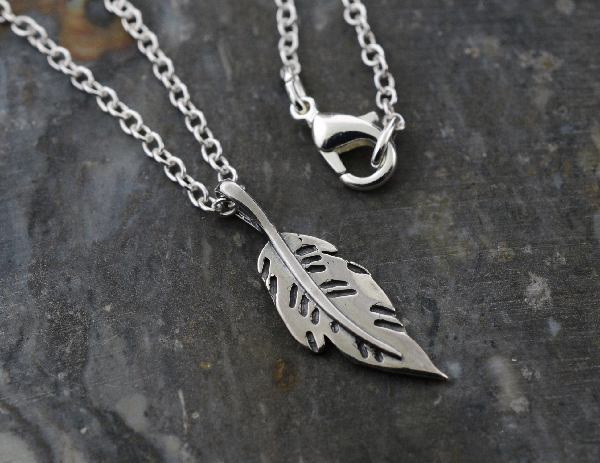Minimalist Feather Pendant in Sterling Silver – Lakota Legacy Line