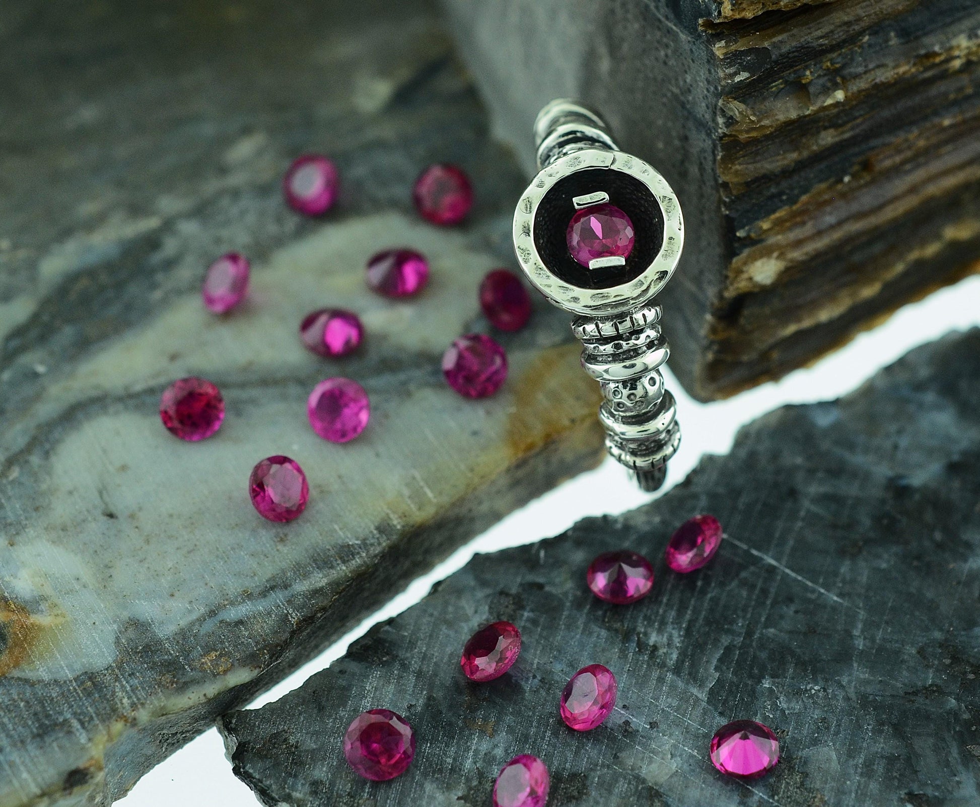 July to December Birthstone Ring in Sterling Silver