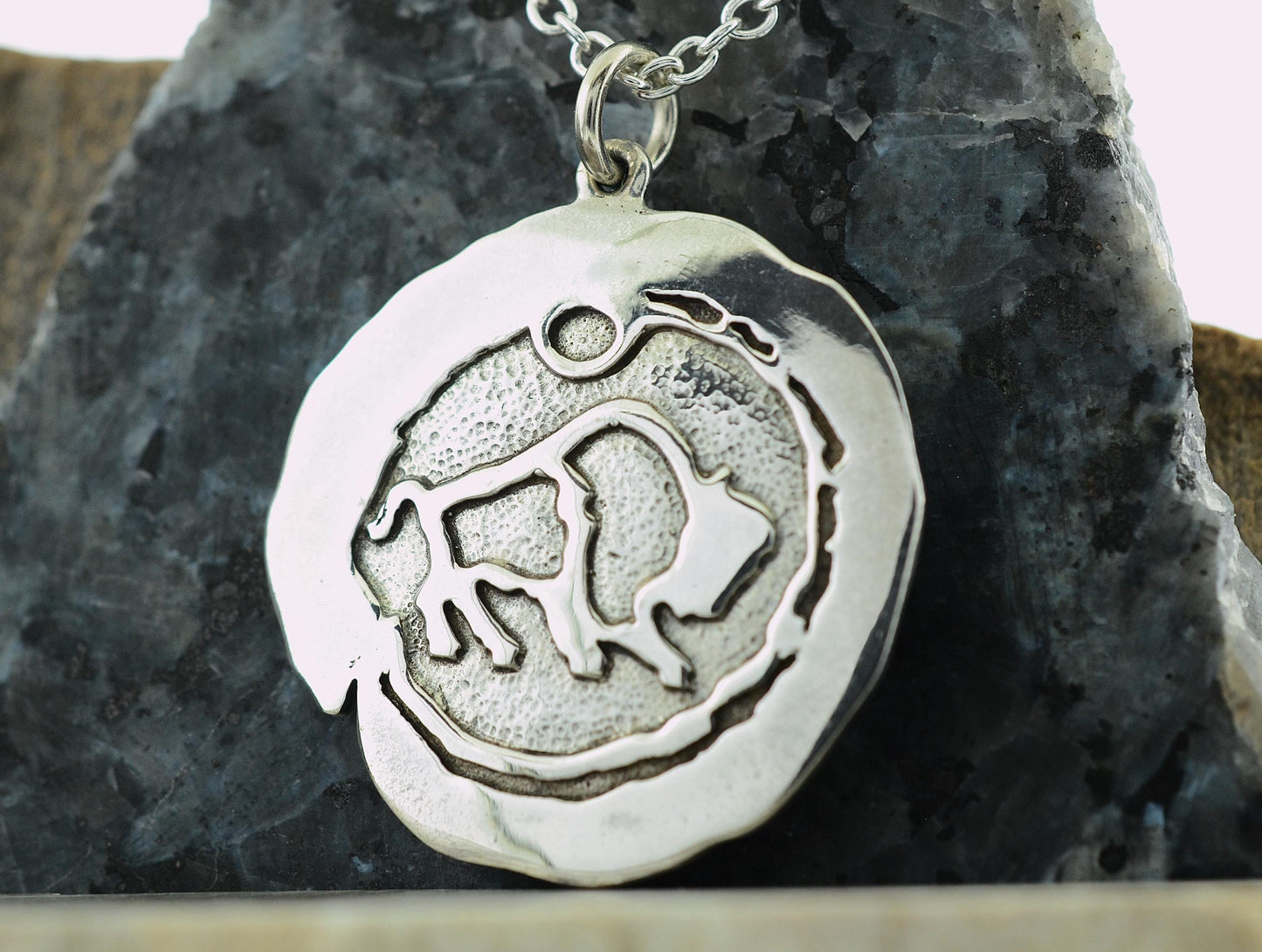 Impression Buffalo Pendant or Keychain in Sterling Silver – Lakota Legacy Line