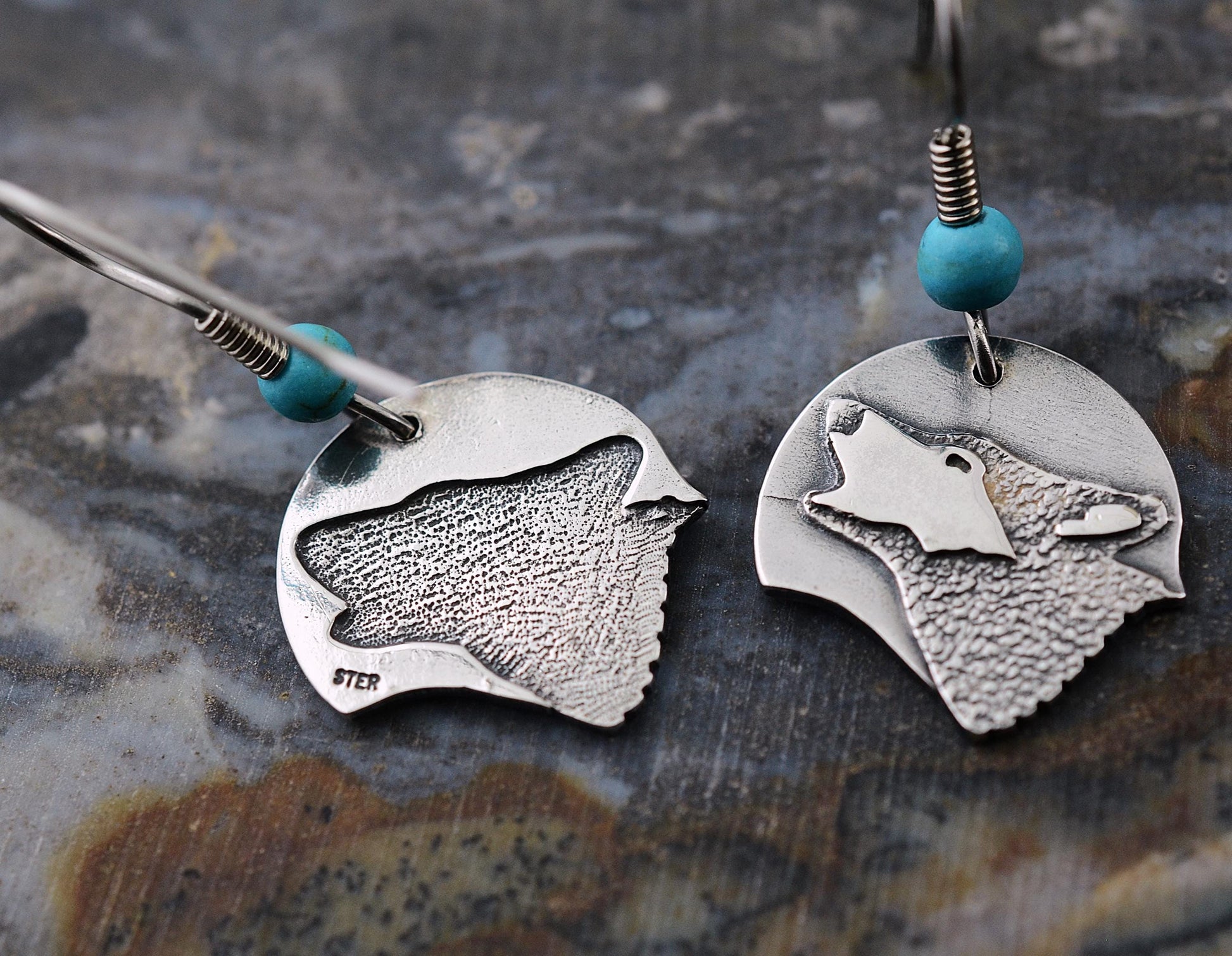 Wolf Half Moon Earrings in Sterling Silver – Lakota Legacy Line