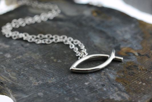 Ichthys Fish Pendant and Earrings Set in Sterling Silver – Identity Series