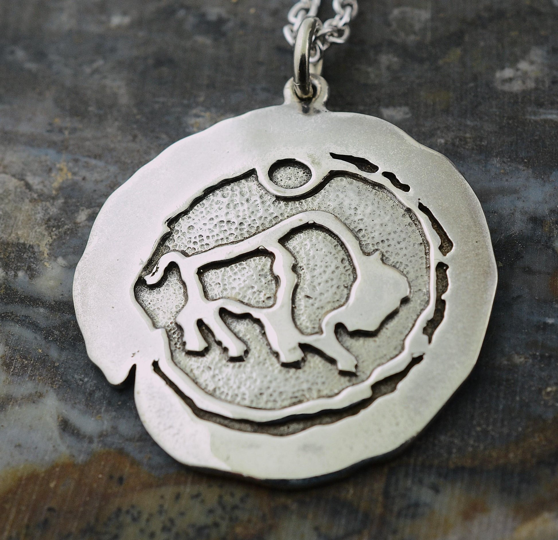 Impression Buffalo Pendant or Keychain in Sterling Silver – Lakota Legacy Line