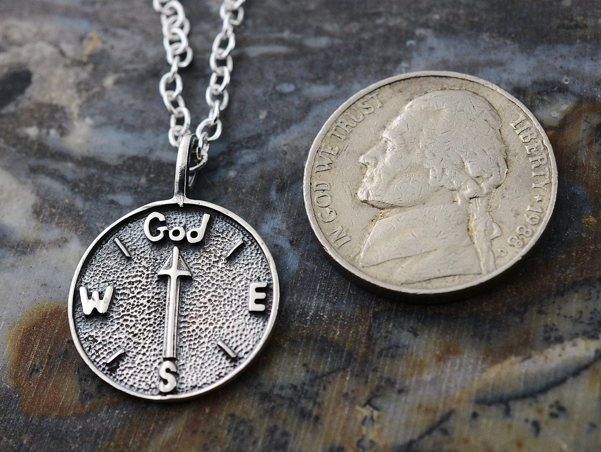 God Compass Pendant in Sterling Silver – Identity Series