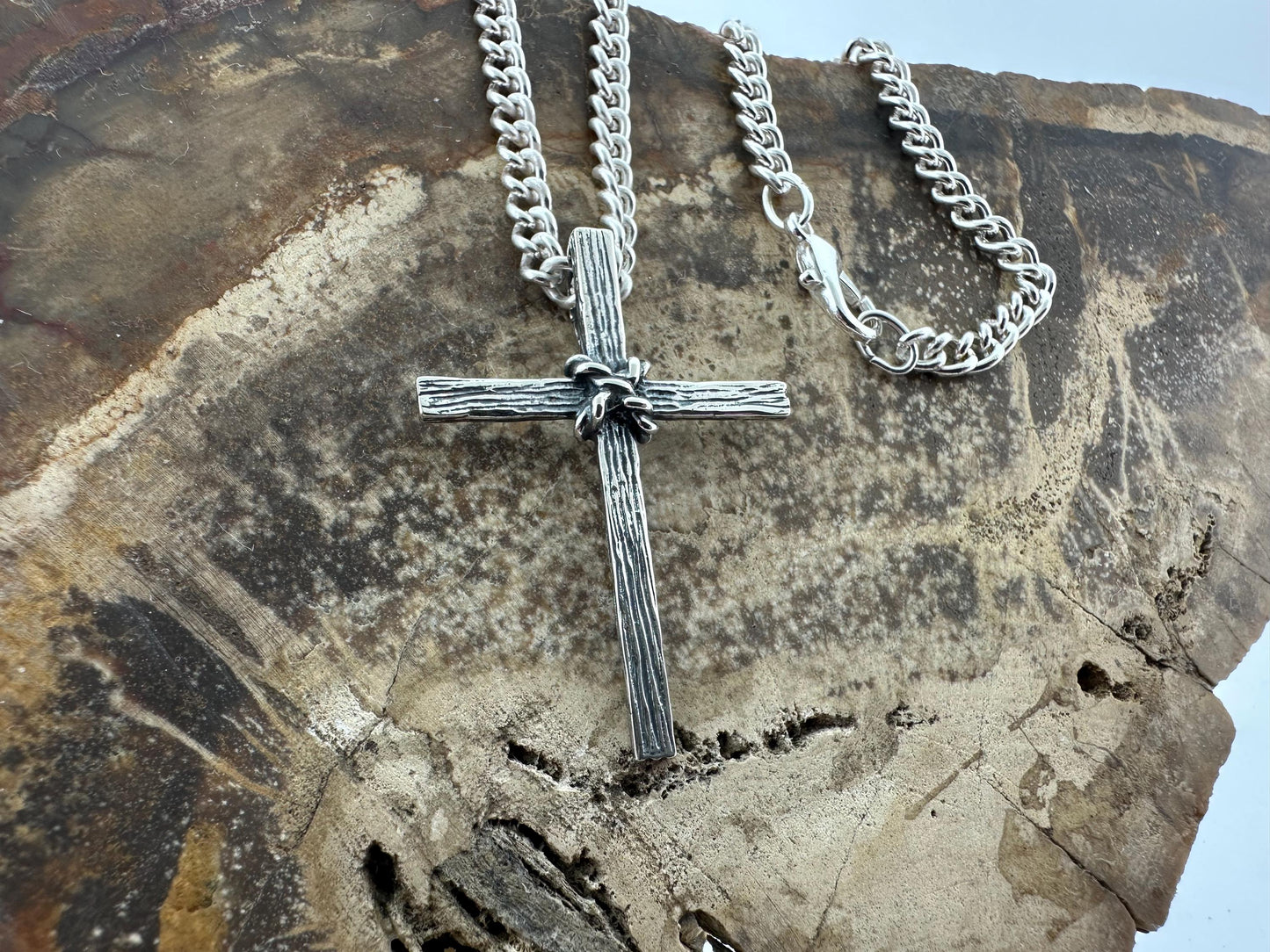 Rope Cross Pendant (Men's) in Sterling Silver – Identity Series