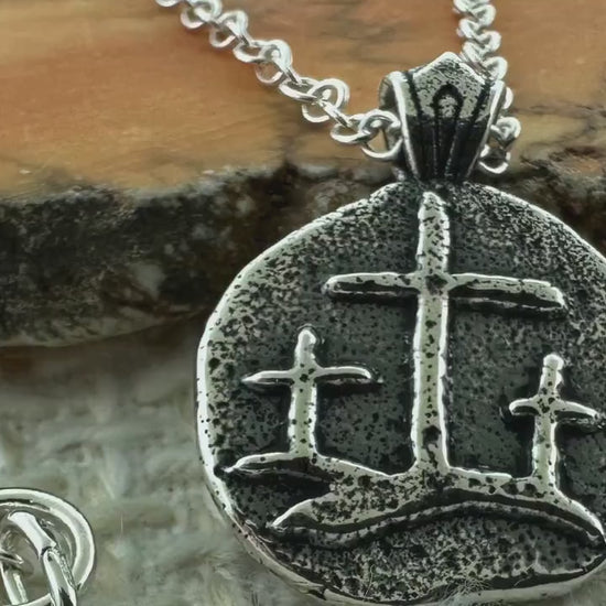 Calvary Crosses Sterling Silver Pendant or Keychain – Ancient Faith Collection