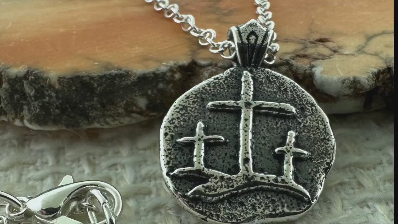 Calvary Crosses Sterling Silver Pendant or Keychain – Ancient Faith Collection