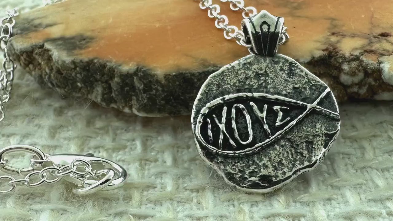 IXOYE Ichthys Sterling Silver Pendant or Keychain – Ancient Faith Collection