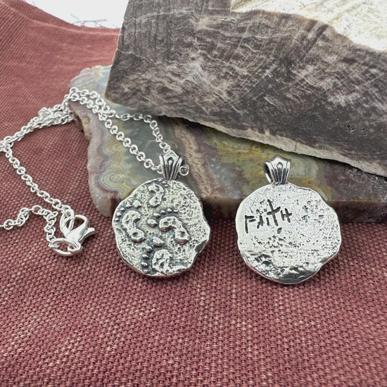 Footprints Sterling Silver Pendant or Keychain – Ancient Faith Collection