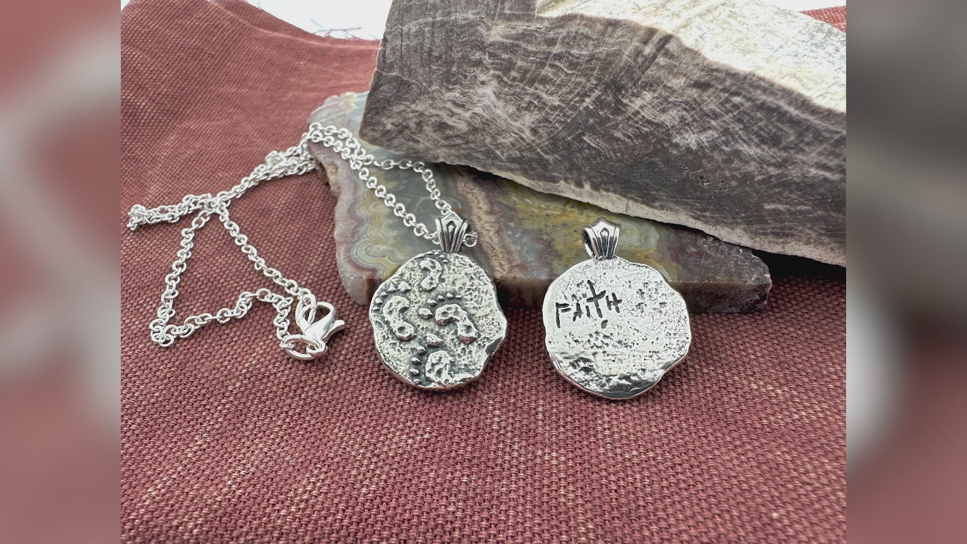 Footprints Sterling Silver Pendant or Keychain – Ancient Faith Collection